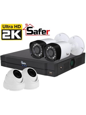 Система за видеонаблюдение Safer - 4 камери 4MP за смесен монтаж